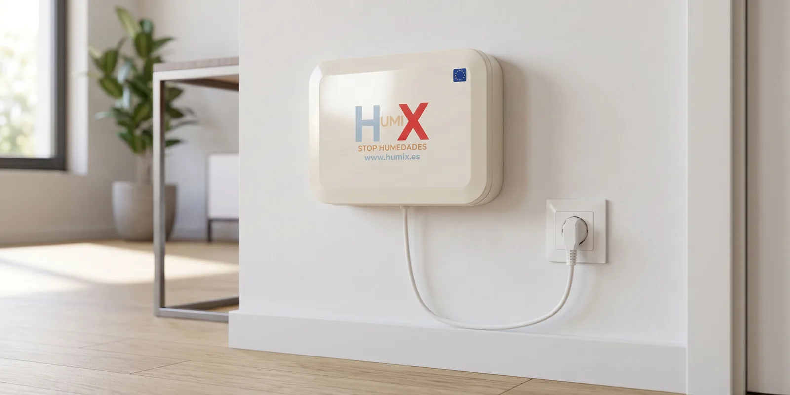 Familia en casa con el equipo HUMIX contra la humedad en Piedrabuena